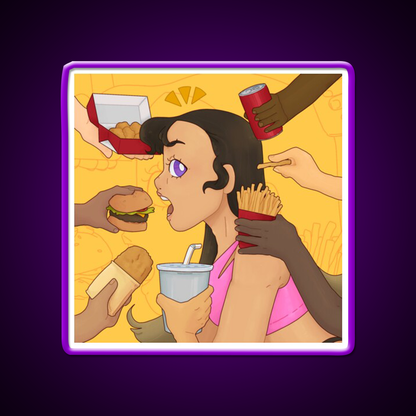 Kids Love Fast Food Led Neon Sign For Burger Place Wall Art Rgb Color