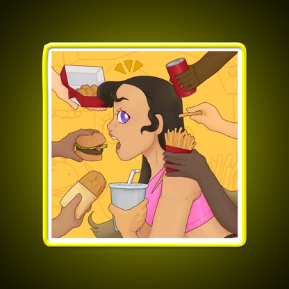 Kids Love Fast Food Led Neon Sign For Burger Place Wall Art Rgb Color