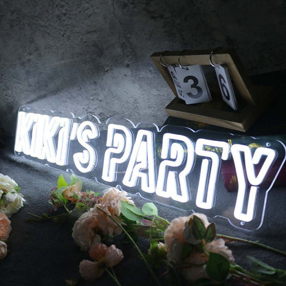 Kikis Party White Led Neon Sign - Shineneon