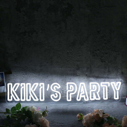 Kikis Party White Led Neon Sign - Shineneon