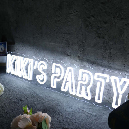 Kikis Party White Led Neon Sign - Shineneon