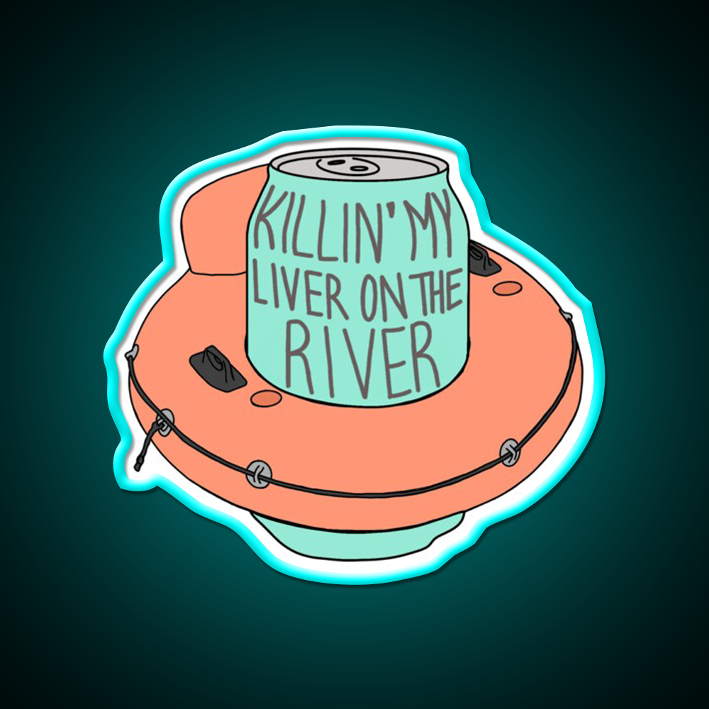 Killin My Liver On The River Beer Bar Decor Led Neon Sign Rgb Color - Size and dimension reference