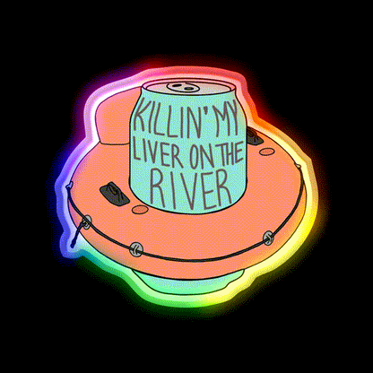 Killin My Liver On The River Beer Bar Decor Led Neon Sign Rgb Color - LED neon sign close-up detail