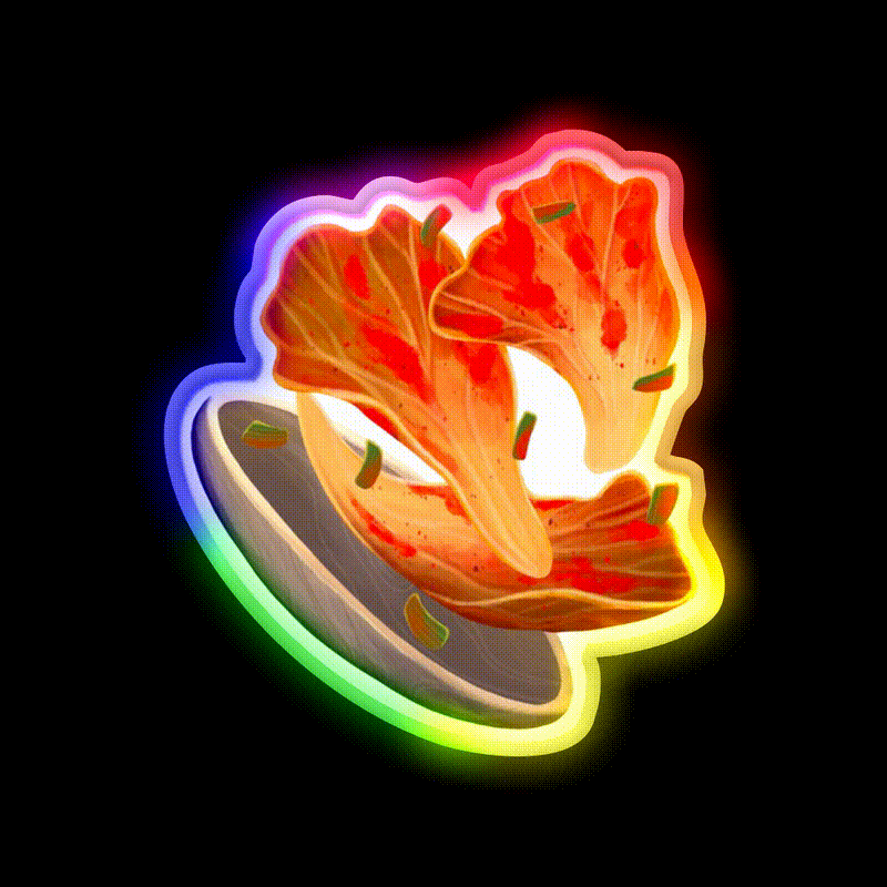Kimchi Snack Food Led Neon Sign Rgb Color - LED neon sign close-up detail