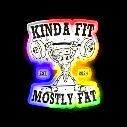 Kinda Fit Mostly Fat Gym Fitness Led Neon Sign Rgb Color