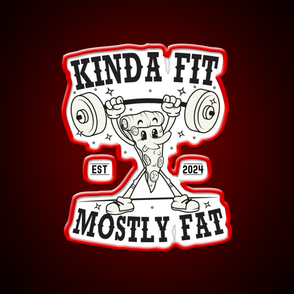 Kinda Fit Mostly Fat Gym Fitness Led Neon Sign Rgb Color