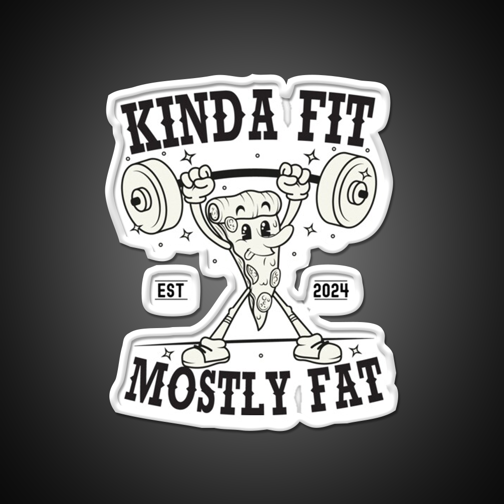 Kinda Fit Mostly Fat Gym Fitness Led Neon Sign Rgb Color