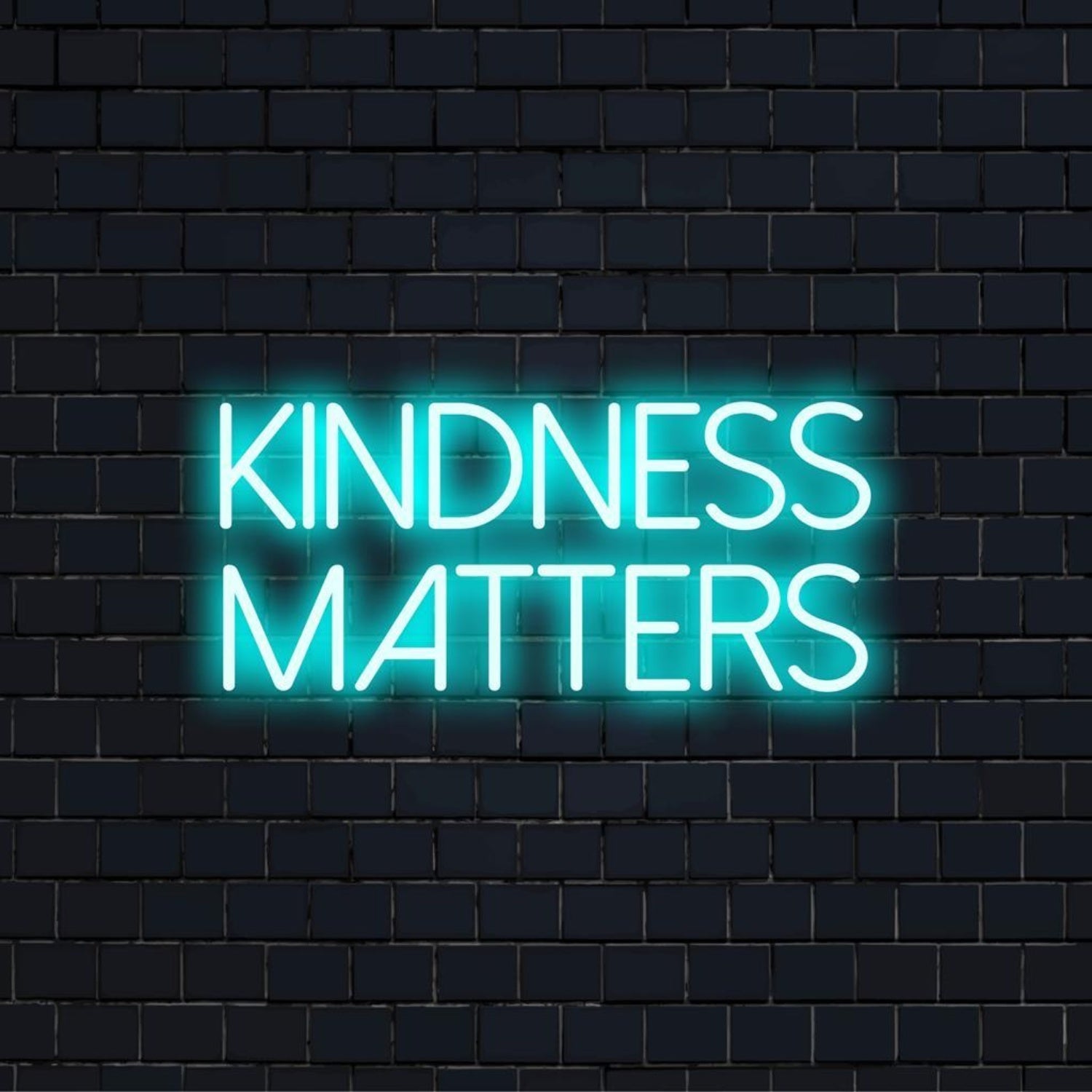 Kindness Matters Teal White Led Neon Sign For Home Cafe Wall Art - Shineneon