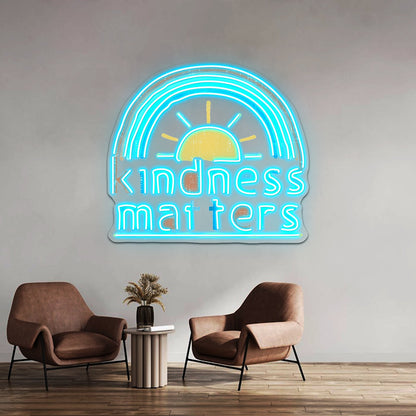 Kindness Matters Typography Design Rainbow Artwork Neon Signs For Sale - Shineneon