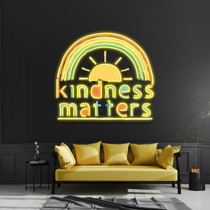 Kindness Matters Typography Design Rainbow Artwork Neon Signs For Sale - Shineneon