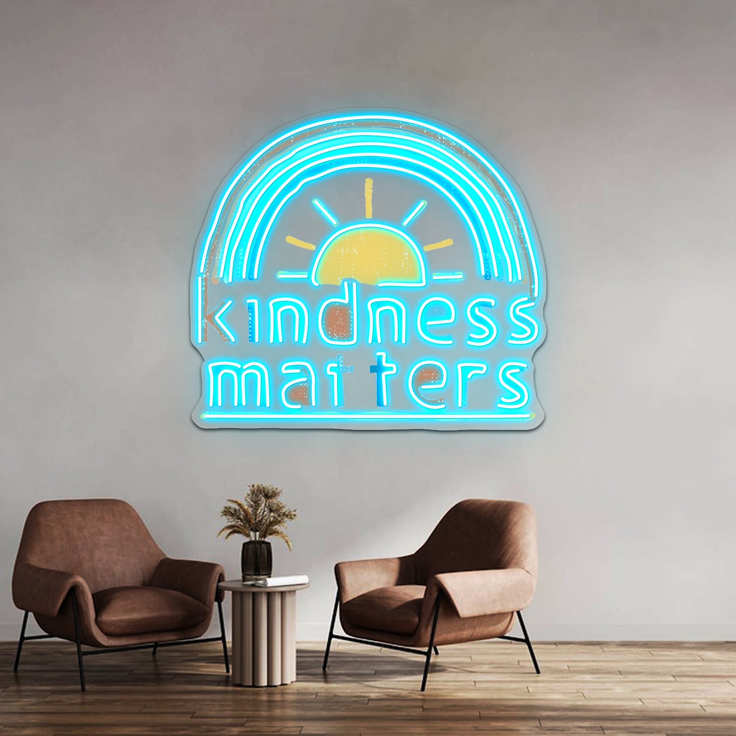 Kindness Matters Typography Design Rainbow Artwork Neon Signs For Sale