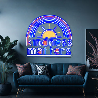 Kindness Matters Typography Design Rainbow Artwork Neon Signs For Sale