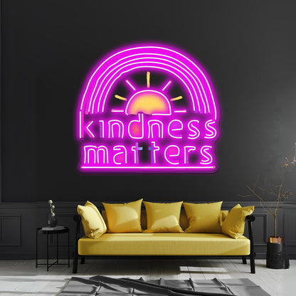 Kindness Matters Typography Design Rainbow Artwork Neon Signs For Sale