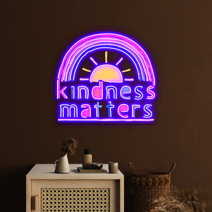 Kindness Matters Typography Design Rainbow Artwork Neon Signs For Sale