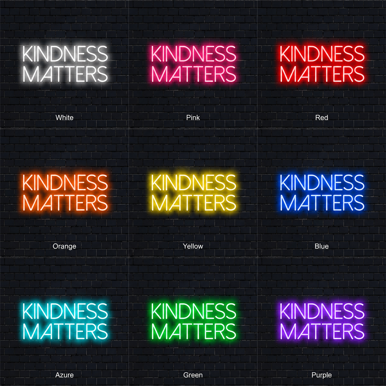 Kindness Matters Wall Decor LED Neon Sign - 05 Color Grid