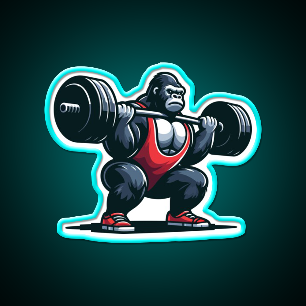 King Of Squats C Powerlifting Gorilla Gym Fitness Led Neon Sign Rgb Color