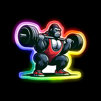 King Of Squats C Powerlifting Gorilla Gym Fitness Led Neon Sign Rgb Color