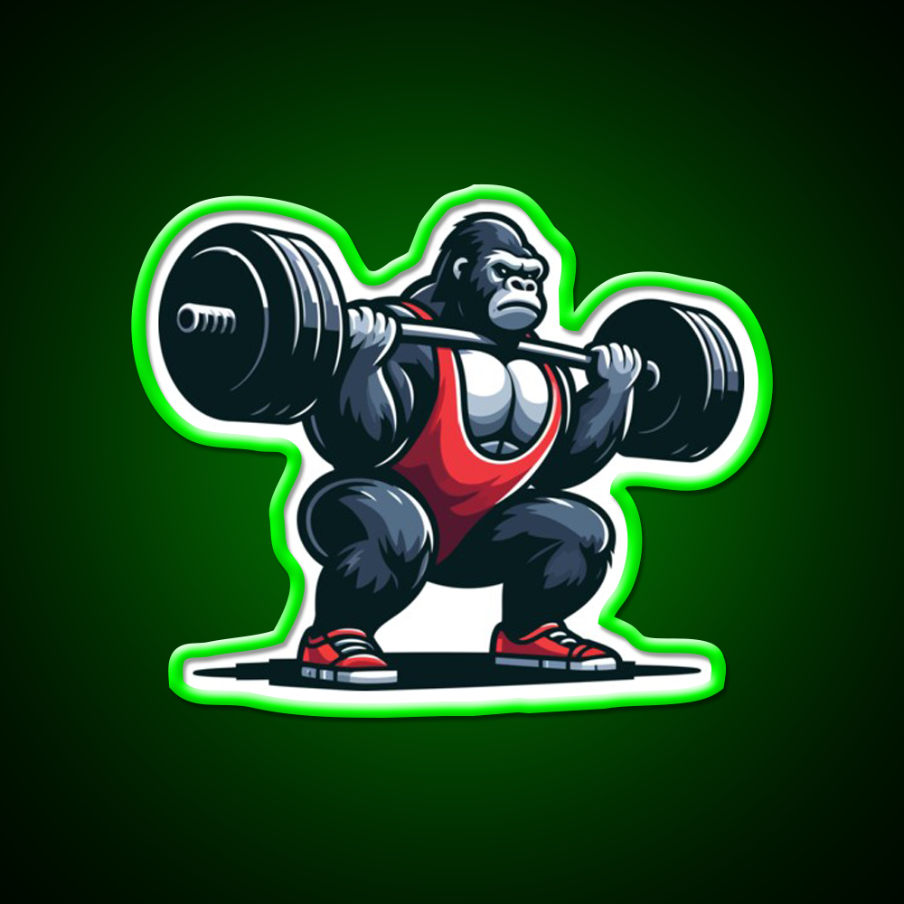 King Of Squats C Powerlifting Gorilla Gym Fitness Led Neon Sign Rgb Color
