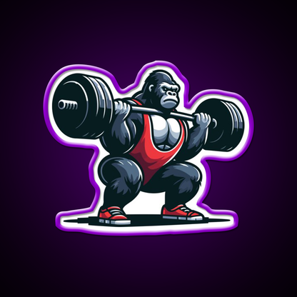 King Of Squats C Powerlifting Gorilla Gym Fitness Led Neon Sign Rgb Color