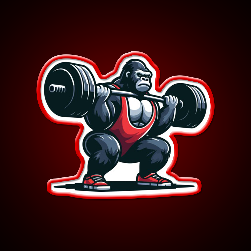 King Of Squats C Powerlifting Gorilla Gym Fitness Led Neon Sign Rgb Color