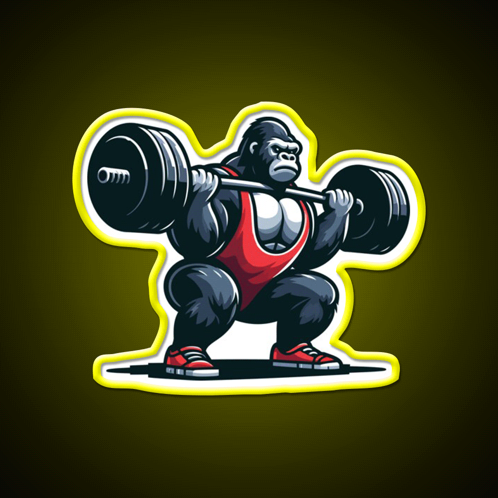 King Of Squats C Powerlifting Gorilla Gym Fitness Led Neon Sign Rgb Color