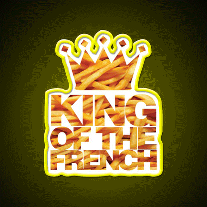 King Of The French Fast Food Led Neon Sign For Burger Place Rgb Color - Custom LED neon sign front view