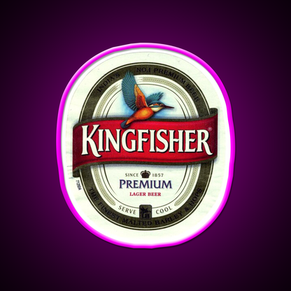 Kingfisher Beer Bar Decor Led Neon Sign Rgb Color - Neon sign mounted on wall in room