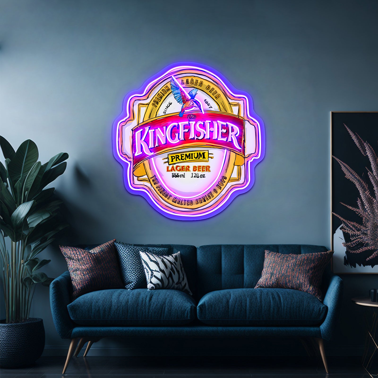 Kingfisher Lager Pop Artwork Neon Signs For Sale