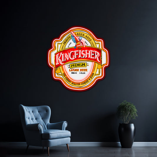 Kingfisher Lager Pop Artwork Neon Signs For Sale