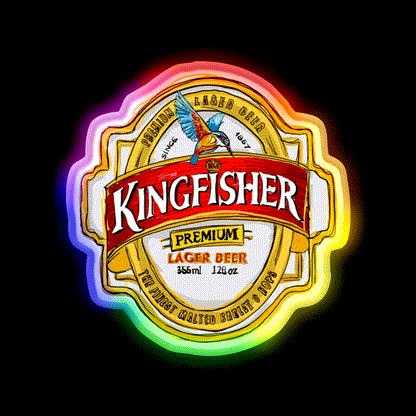 Kingfisher Lager Pop Beer Bar Decor Led Neon Sign Rgb Color - LED neon sign close-up detail