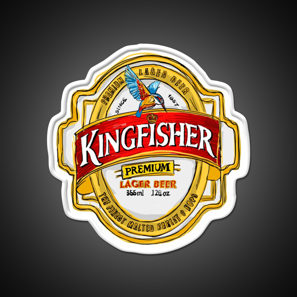 Kingfisher Lager Pop Beer Bar Decor Led Neon Sign Rgb Color