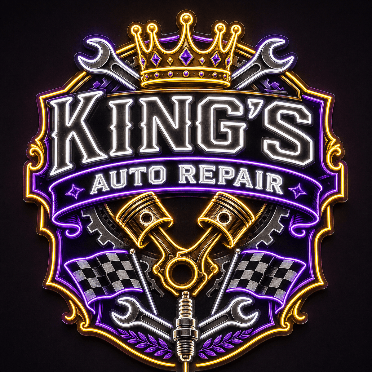 KING'S AUTO REPAIR Custom LED Neon Sign - Shineneon