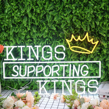 Kings Supporting Kings White Led Neon Sign - Shineneon