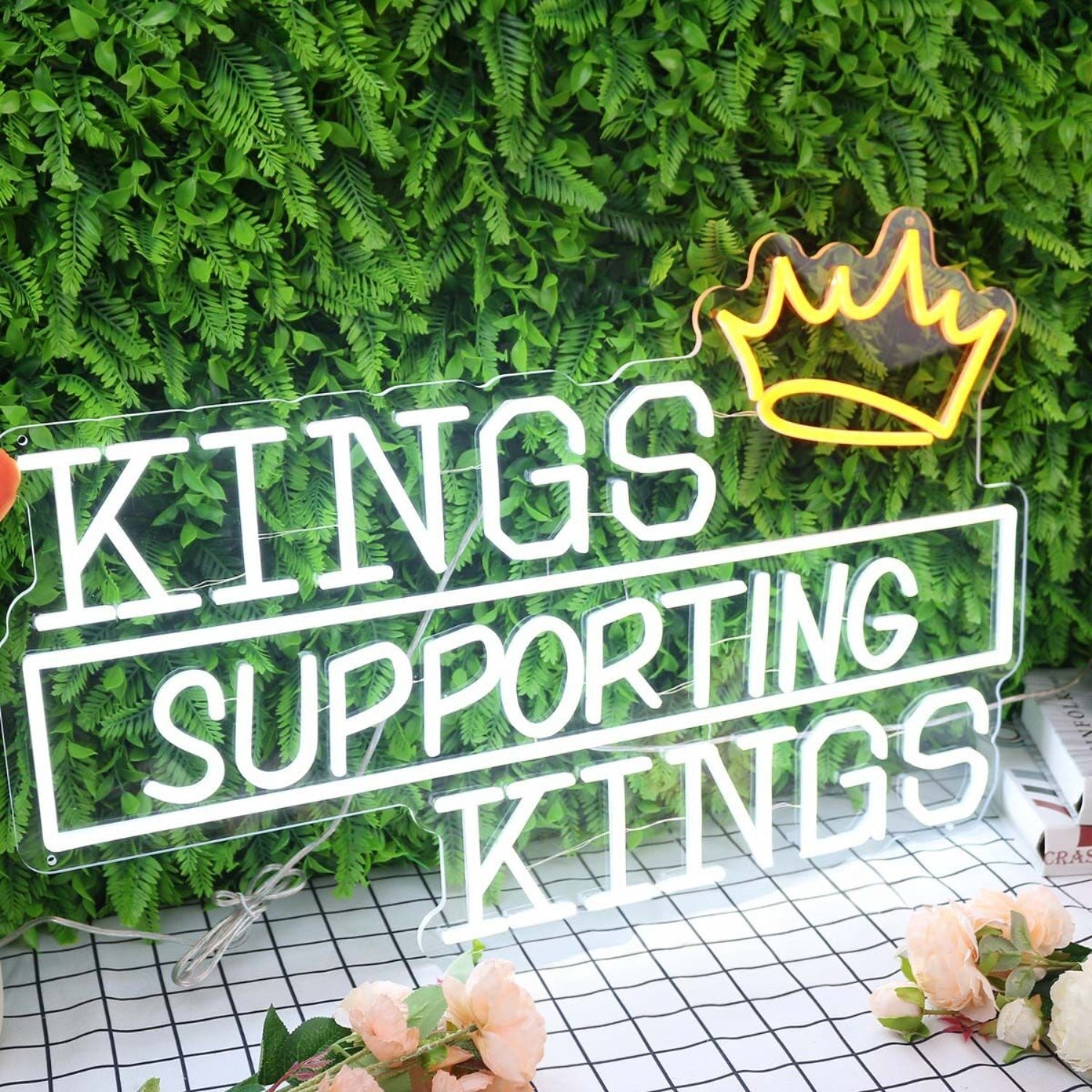 Kings Supporting Kings White Led Neon Sign - Shineneon