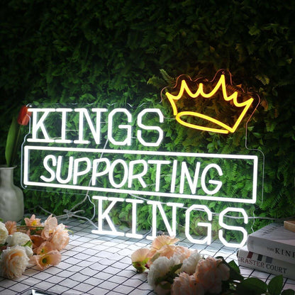 Kings Supporting Kings White Led Neon Sign - Shineneon