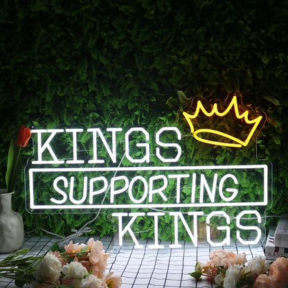 Kings Supporting Kings White Led Neon Sign - Shineneon