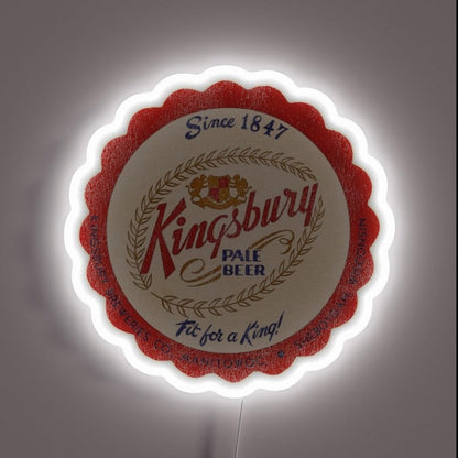 Kingsbury Vintage Beer Manitowoc Sheboygan Wisconsin Breweriana Rgb Led Neon Sign - Custom LED neon sign front view