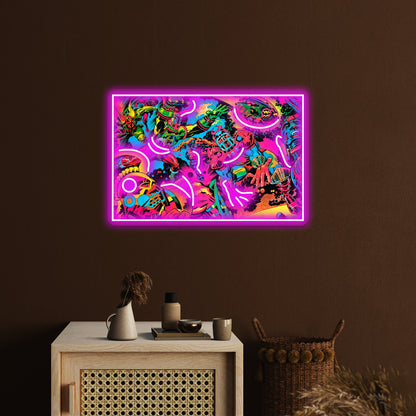 Kirby Artwork Neon Signs For Sale - LED neon sign close-up detail