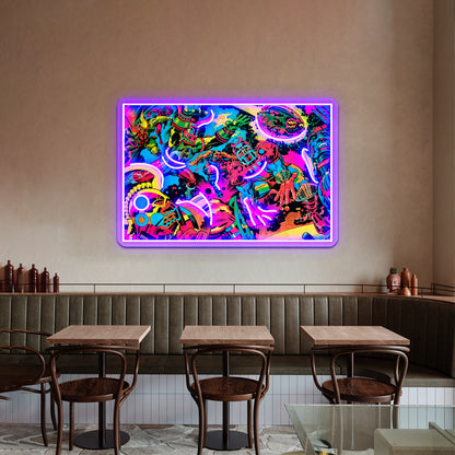 Kirby Artwork Neon Signs For Sale - Neon sign mounted on wall in room