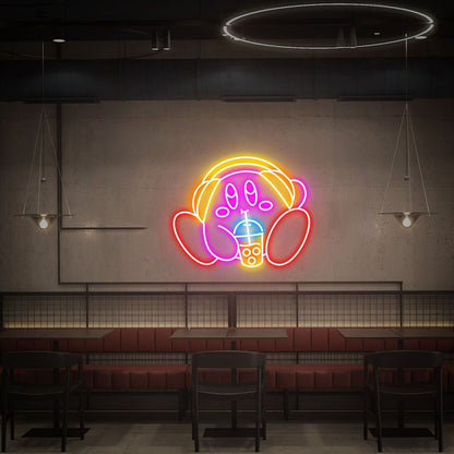 Kirby Drink Bubble Tea Led Neon Sign | Shineneon