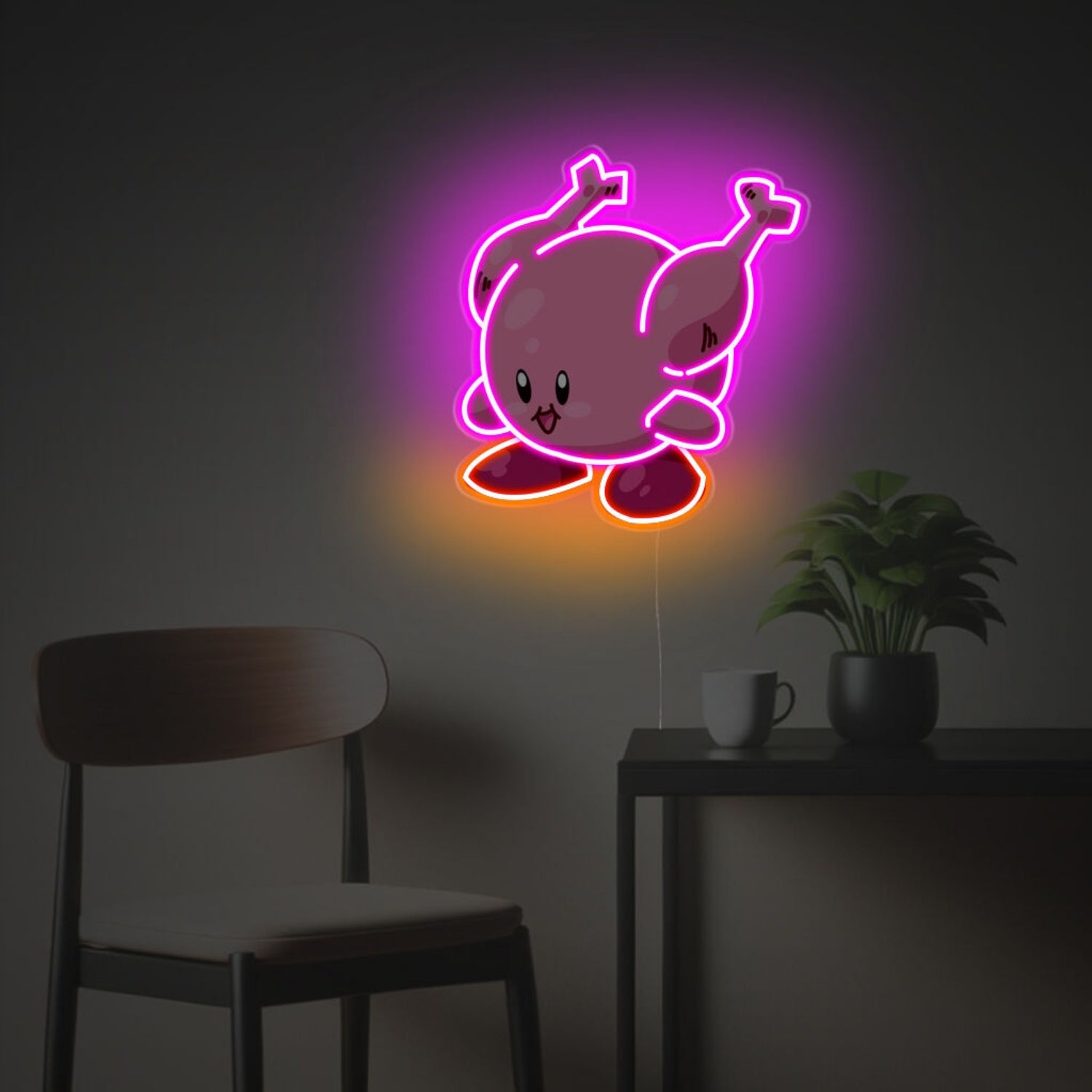 Kirby Fire Chicken Version Led Neon Acrylic Artwork | Shineneon