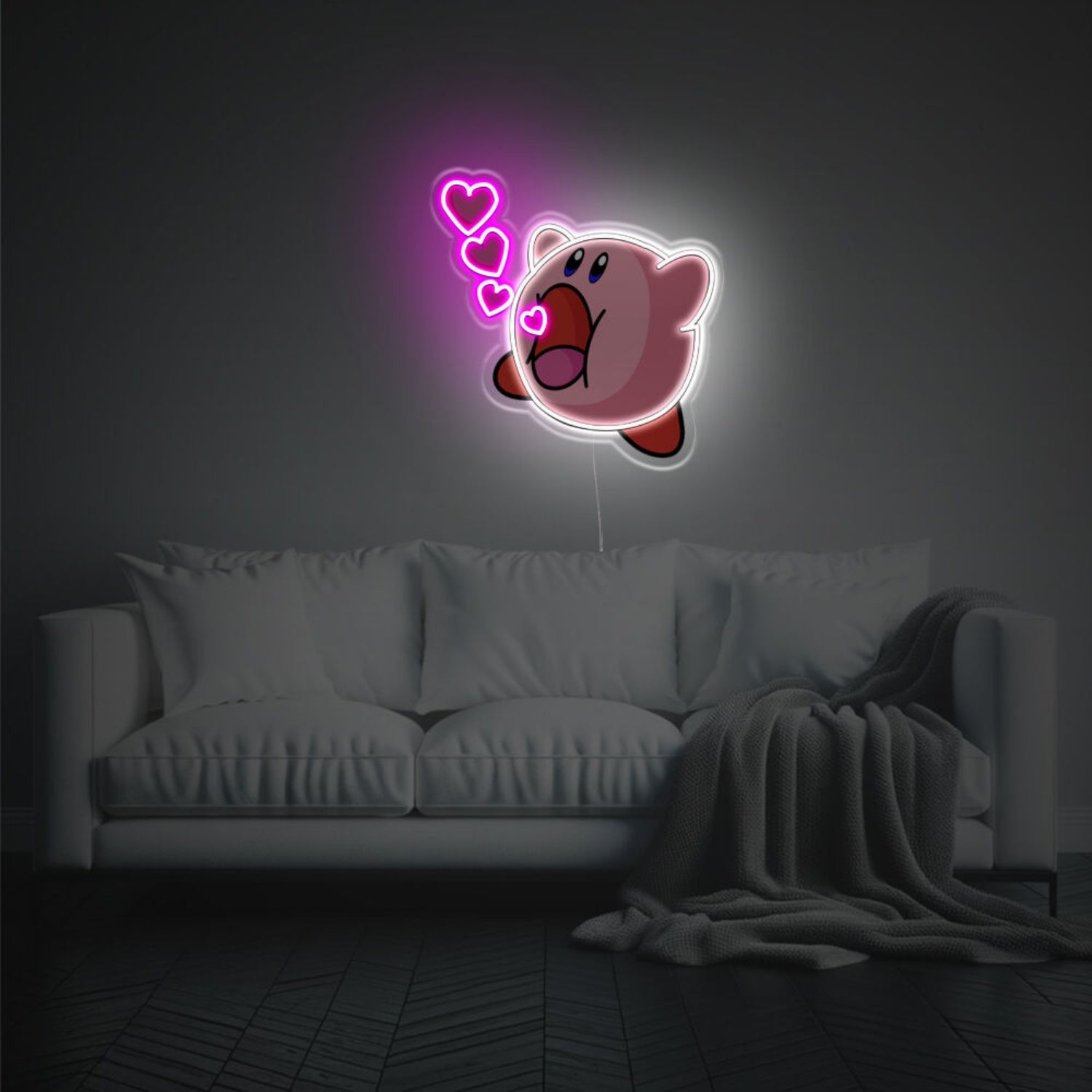 Kirby Sucking Hearts Led Neon Acrylic Artwork | Shineneon
