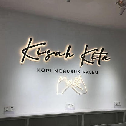 Kisah Kita 3D Backlit Letters Business Metal Led Sign - Shineneon