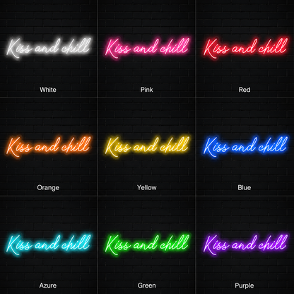 Kiss And Chill LED Neon Sign - 05 Color Grid
