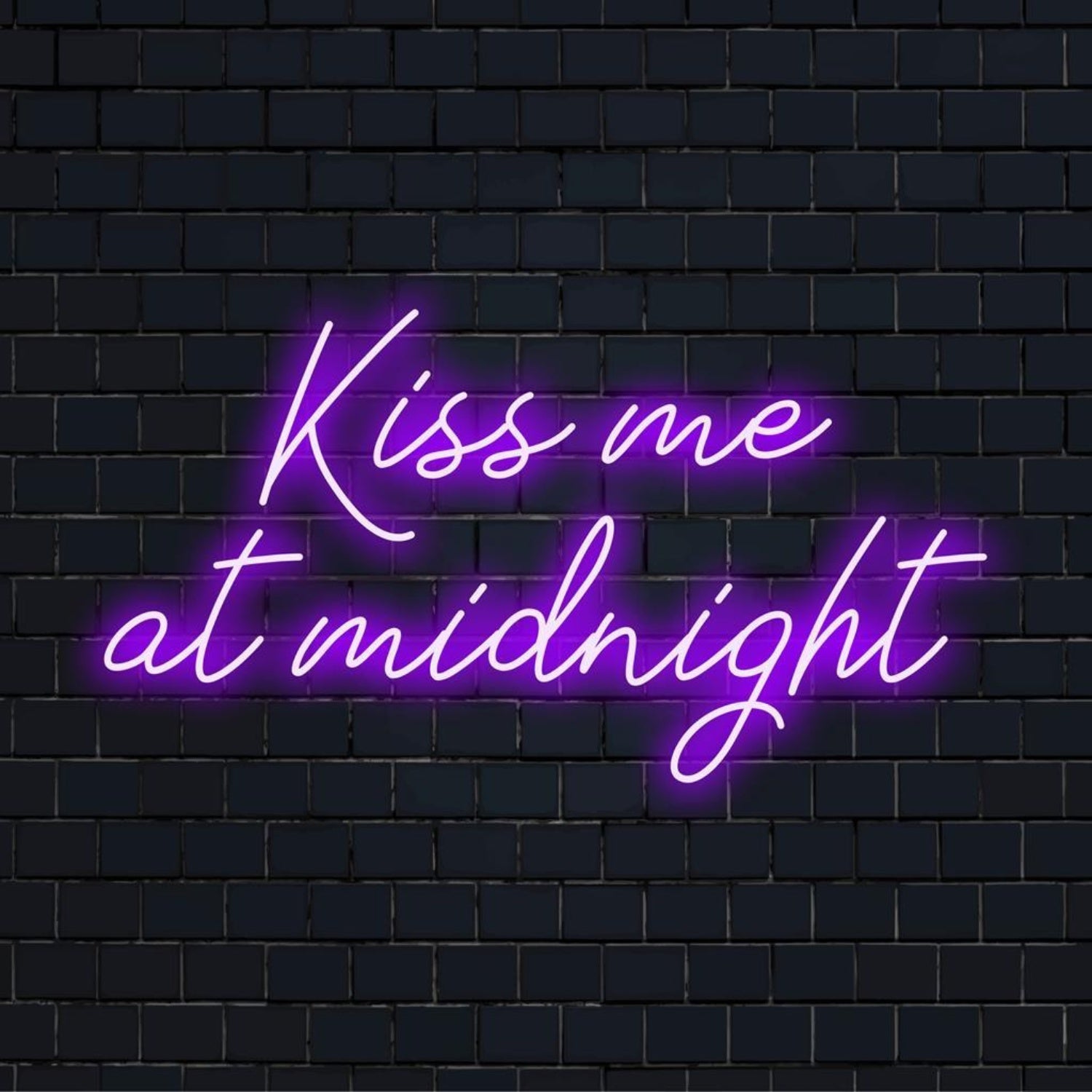Kiss Me At Midnight Purple Led Neon Sign For Romantic Wedding Bedroom Decor | Shineneon