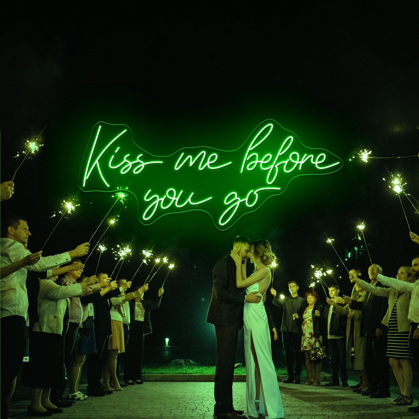 Kiss Me Before You Go Neon Signs Wall Art