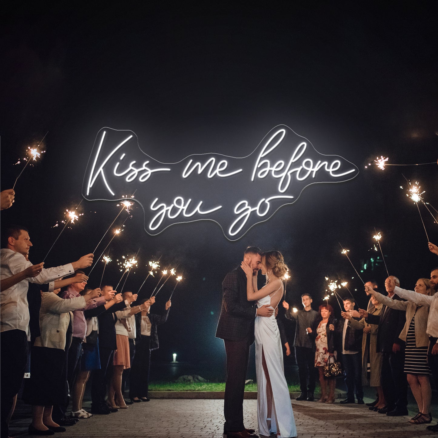 Kiss Me Before You Go Neon Signs Wall Art