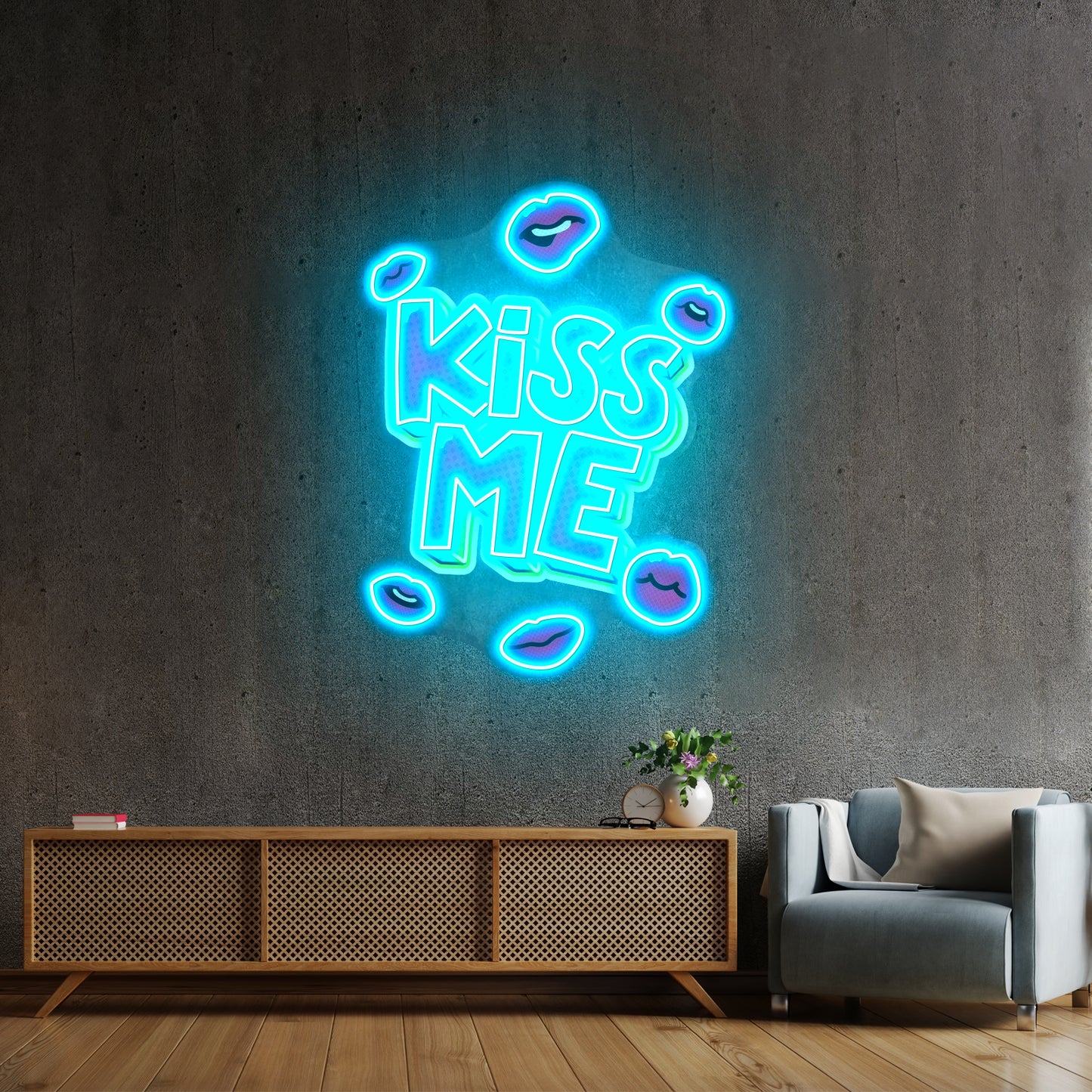 Kiss Me Custom Led Signs Artwork For Sale