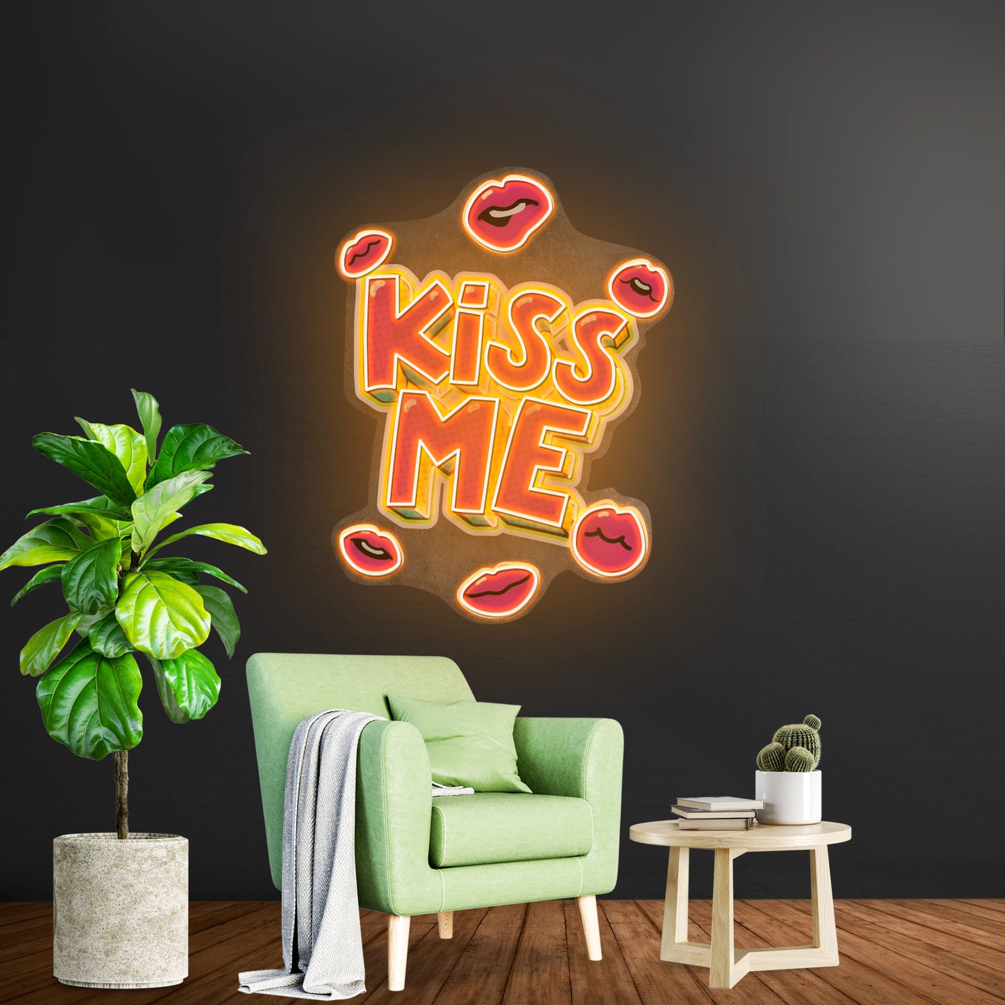 Kiss Me Custom Led Signs Artwork For Sale