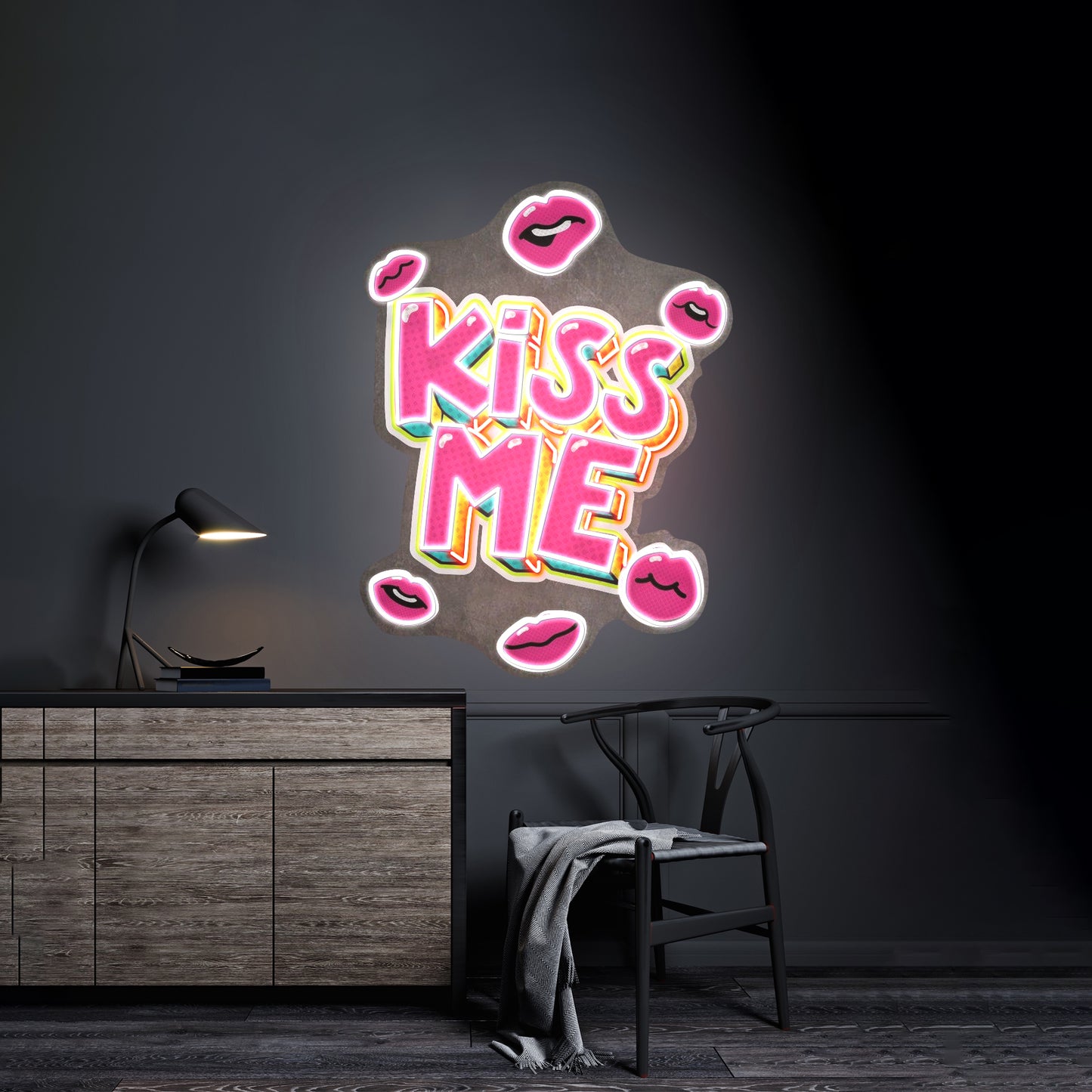 Kiss Me Custom Led Signs Artwork For Sale